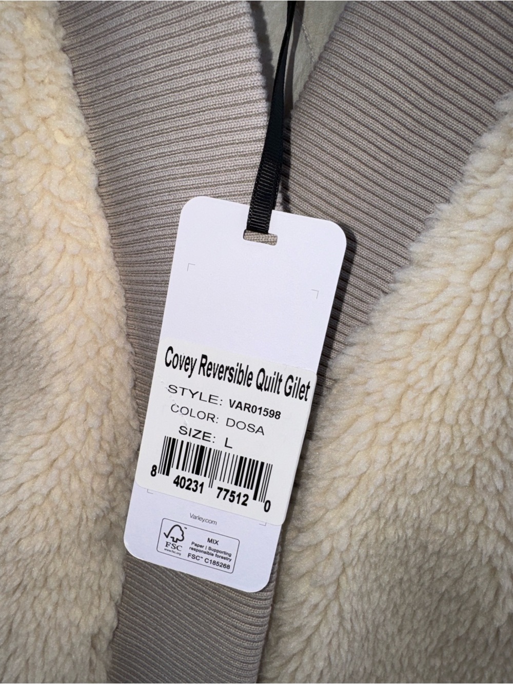 Varley Covey Reversible Quilt Gilet Size Large - Picture 6 of 13